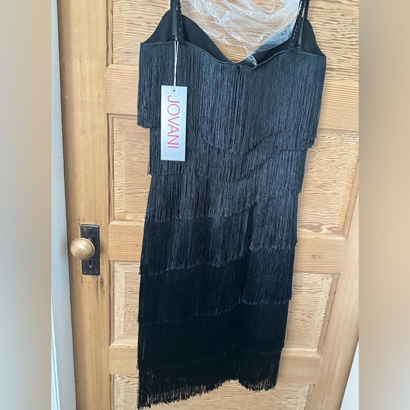 NEW Jovani Cocktail Dress in Black Fringe size 2 - Picture 5 of 9